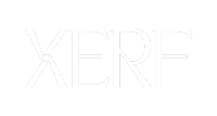 White XERF logo on black background